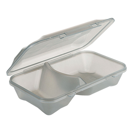 reusable meal tray GN 1/4 PP grey | 2 compartments 300 ml | 700 ml product photo