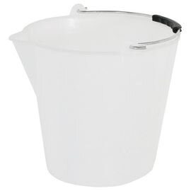 plastic bucket LDPE white with spout with graduated scale 12 ltr  Ø 280 mm  H 280 mm product photo