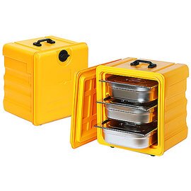 thermal container GN 1/2 gastronorm yellow | 4 slots | 340 mm x 425 mm H 495 mm product photo