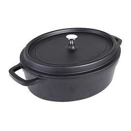casserole 7.5 ltr cast aluminum black | suitable for induction | stainless steel knob handle product photo
