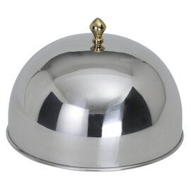 dinner cloche BARONESS stainless steel  H 140 mm Ø 245 mm maximal plate Ø 230 mm | gold-coloured handle product photo
