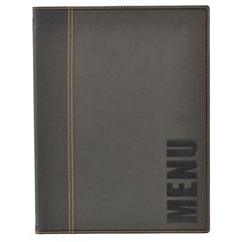menu folder A4 black with imprint MENU  L 340 mm  B 240 mm with product photo