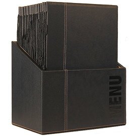 menu folders  • box|20 folders A4 black with imprint MENU  L 340 mm  B 240 mm product photo