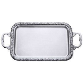 tray stainless steel shiny relief rim matt  L 480 mm with handles  B 355 mm  H 18 mm product photo