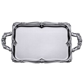 baroque tray stainless steel relief rim shiny  L 600 mm with handles  B 460 mm  H 32 mm product photo