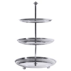 petits-fours etagere stainless steel | 3 shelves  H 395 mm product photo