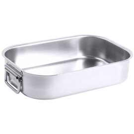 roasting tube pan  • stainless steel 1.5 mm 6 ltr | 375 mm  x 275 mm  H 75 mm | 2 drop handles product photo
