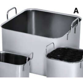 bain marie insert 4 ltr stainless steel square  H 80 mm product photo
