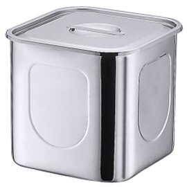 storage container stainless steel 0.46 l with lid  L 80 mm  B 80 mm  H 80 mm product photo