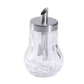 sugar dispenser 150 ml glass stainless steel with dosing tube  H 95 mm product photo