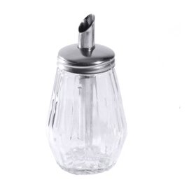 sugar dispenser 250 ml glass stainless steel with dosing tube  H 115 mm product photo
