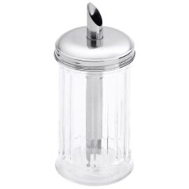 sugar dispenser 300 ml glass stainless steel with dosing tube  Ø 80 mm  H 180 mm product photo