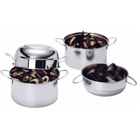 clam serving pot 2.5 ltr stainless steel with lid  Ø 180 mm  H 170 mm  | 2 handles product photo