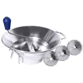 food mill stainless steel hole Ø 1.5 mm hole Ø 2.5 mm hole Ø 4 mm 5 ltr  Ø 300 mm | 3 sieve inserts product photo