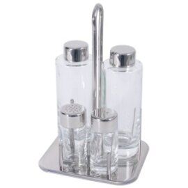 cruet • vinegar|oil|salt|pepper glass stainless steel H 215 mm product photo