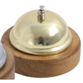 reception bell wood brassed  Ø 90 mm product photo