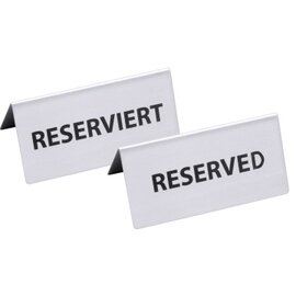 Reserved sign • Reserviert (reserved) • stainless steel L 120 mm H 55 mm product photo