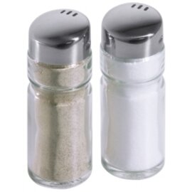 salt shaker|pepper shaker glass stainless steel  Ø 30 mm  H 90 mm  | 12 pieces product photo