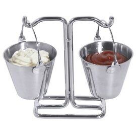 sauce bucket stainless steel rack|2 containers L 90 mm H 105 mm with handle product photo