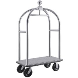 hotel luggage cart stainless steel grey | wheel Ø 200 mm  H 1910 mm product photo
