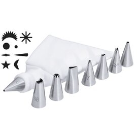 piping nozzle set 8 nozzles|1 piping bag stainless steel  H 30 mm product photo