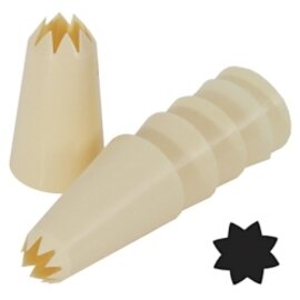 star piping tube opening Ø 3 - 13 mm set of 6 plastic cream coloured  H 60 mm product photo