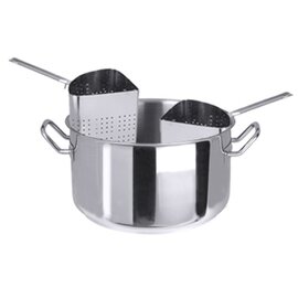 meat pot| pasta pot KG 2000 PROFESSIONAL 28 ltr stainless steel 1.2 mm with 1/4 sieve inserts  Ø 400 mm  H 260 mm  | stainless steel cold handles product photo