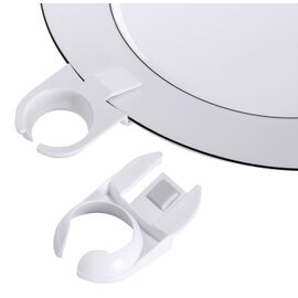 glass holder|plate clip plastic ABS white  Ø 30 mm  L 80 mm product photo