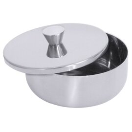 sugar bowl | snack bowl with lid 250 ml stainless steel shiny Ø 100 mm H 45 mm product photo