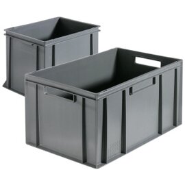 Transport container | storage containers  • grey | 600 mm  x 400 mm  H 215 mm product photo