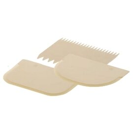 set of dough scrapers 3 scrapers plastic ivory white  L 120 mm product photo