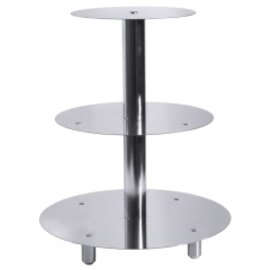 multi-tiered cake stand stainless steel | 3 shelves  H 390 mm product photo