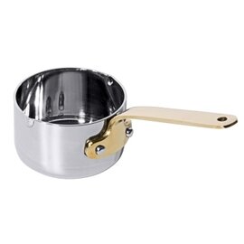 casserole MINI COOKWARE 50 ml stainless steel brass 1.2 mm  Ø 50 mm  H 30 mm  | riveted brass handle product photo