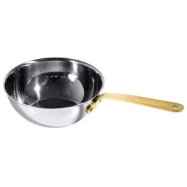 mini wok MINI COOKWARE  • stainless steel 1.2 mm 600 ml  Ø 140 mm  H 55 mm | long brass handle product photo