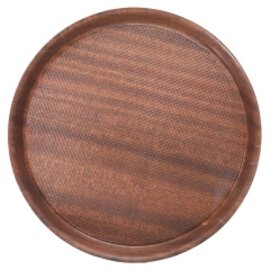 Beer glass carrier, round, melamine-coated 3mm pressed wood, mahogany color, Ø 43,5 cm, height 4 cm, acid resistant, non-slip product photo