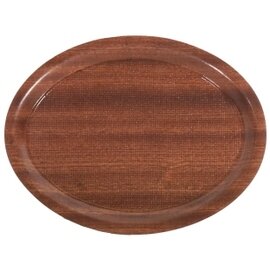 coffee tray wood mahogany brown melamine coated | oval 260 mm  x 200 mm  | non-slip product photo