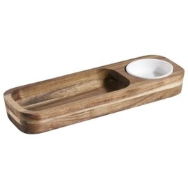 dip set wooden tray|porcelain bowl porcelain  L 300 mm  B 100 mm  H 35 mm product photo