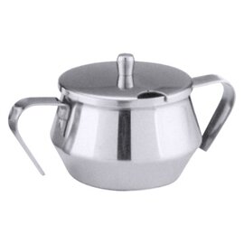 sugar jar with lid 150 ml stainless steel with spoon recess H 70 mm with handle product photo