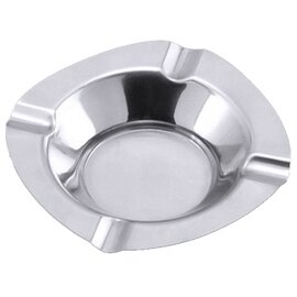 ashtray stainless steel shiny square  H 25 mm product photo