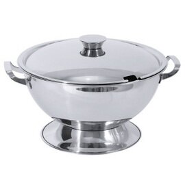 soup tureen 1000 ml stainless steel shiny Ø 155 mm H 95 mm with handle product photo