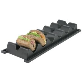 snack tray|snack wave plastic black | 6 shelves | 590 mm  x 195 mm  H 55 mm product photo