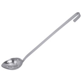 straining spoon with lengthwise pouring rim 75 ml 100 x 70 mm • perforated | hole Ø 4 mm | handle length 370 mm product photo