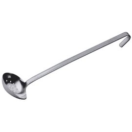 straining spoon with crosswise pouring rim 75 ml 100 x 70 mm • perforated | hole Ø 4 mm | handle length 370 mm product photo