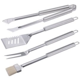 grill set tongs|spatula|fork|brush stainless steel  L 42 mm product photo