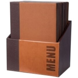 menu folders  • box|20 folders A4 brown with imprint MENU  L 340 mm  B 240 mm product photo