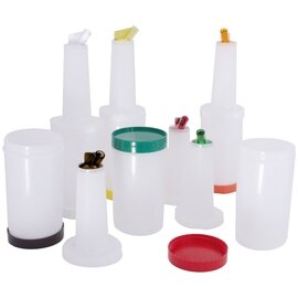 mixing container | storage container container | lid | pourer polypropylene white 1 ltr  Ø 90 mm  H 335 mm product photo