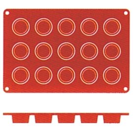 baking mat  • round | 15-cavity | mould size Ø 40 x 20 mm  L 300 mm  B 175 mm product photo