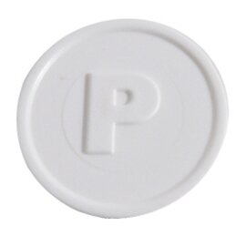 token plastic white round with coinage  Ø 25 mm | 100 pieces product photo