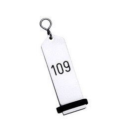hotel keychain room number  L 100 mm metal silver coloured product photo