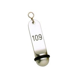 hotel keychain room number  L 115 mm metal silver coloured product photo